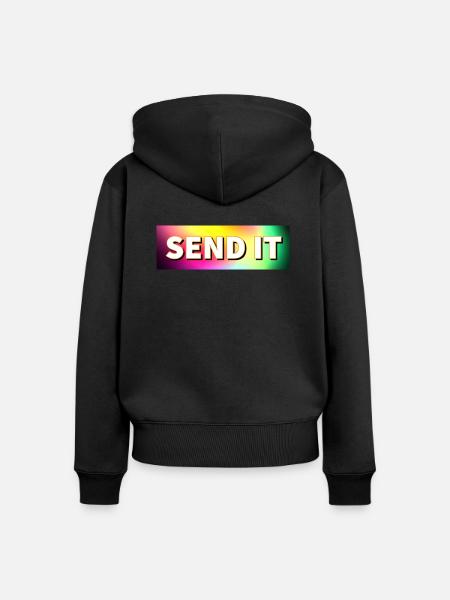 SEND IT Boxlogo - Frauen Premium Bio Zip Hoodie - Schwarz