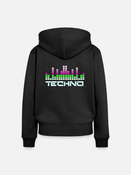 Techno-Musik - Frauen Premium Bio Zip Hoodie - Schwarz