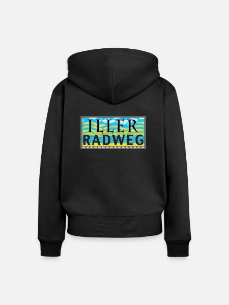 Iller-Radweg - Frauen Premium Bio Zip Hoodie - Schwarz