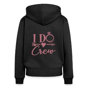 Ich tue Crew - Bachelorette Party Henne Nacht Geschenk - Frauen Premium Bio Zip Hoodie - Schwarz - Hinten - Julia (174cm)