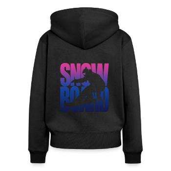 Snowboard Vacation Sports Winter Sports Snowboarder Cadeau - Sweat à capuche zippé Premium bio Femme - noir - Dos - Julia (174cm)