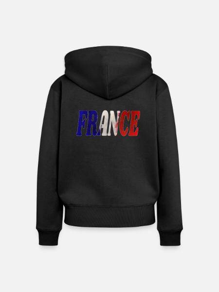 France - Frauen Premium Bio Zip Hoodie - Schwarz