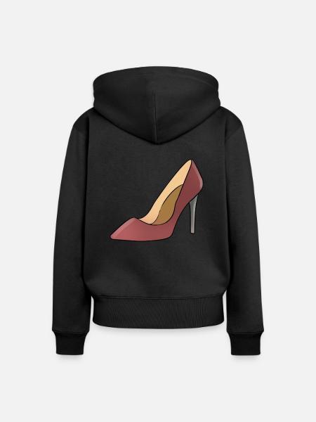 High Heel / Hohe Schuhe - Frauen Premium Bio Zip Hoodie - Schwarz