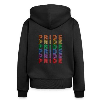 Pride Rainbow, LGBTQ, Lgbt Lesbische Gay Pride Geschenk - Frauen Premium Bio Zip Hoodie - Schwarz - Hinten - Julia (174cm)