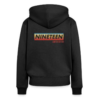 19th Birthday Gift Nineteen - Women's Premium Organic Zip Hoodie - black - Back - Julia (174cm)