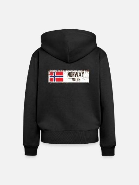 Molde Norwegen Flagge - Frauen Premium Bio Zip Hoodie - Schwarz