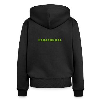 paranormal - Sweat à capuche zippé Premium bio Femme - noir - Dos - Julia (174cm)