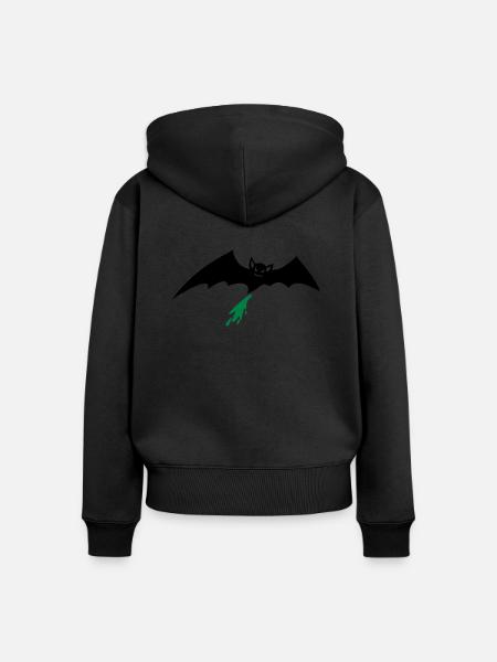 Fledermaus - Frauen Premium Bio Zip Hoodie - Schwarz
