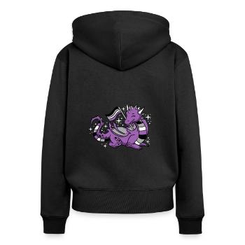 Dragon Ace Pride - Sweat à capuche zippé Premium bio Femme - noir - Dos - Julia (174cm)