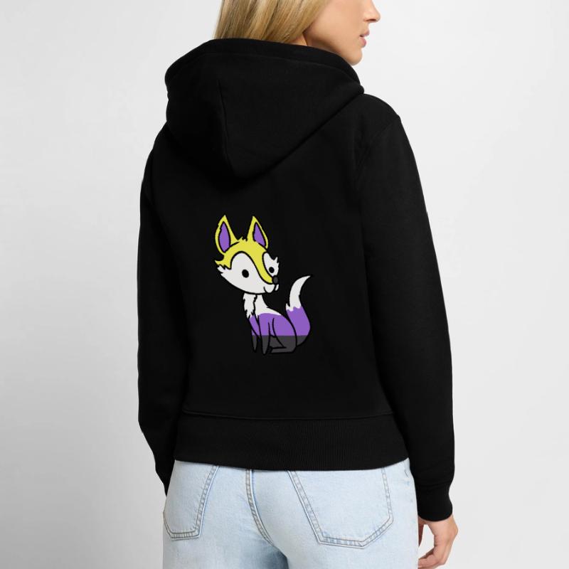 Nonbinary Fox Nonbinary Pride Women's Premium Organic Zip Hoodie