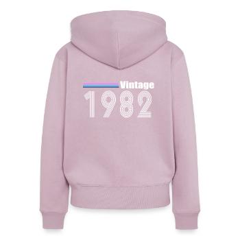 Vintage 1982 - Women's Premium Organic Zip Hoodie - dusky pink - Back - Julia (174cm)