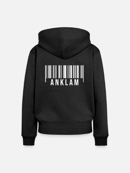 Anklam Strichcode - Frauen Premium Bio Zip Hoodie - Schwarz