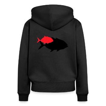 Fish Piranha Silhouette - Women's Premium Organic Zip Hoodie - black - Back - Julia (174cm)