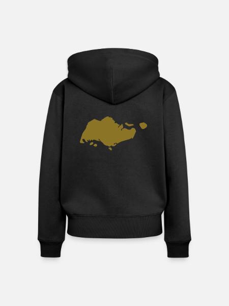 Singapur - Frauen Premium Bio Zip Hoodie - Schwarz