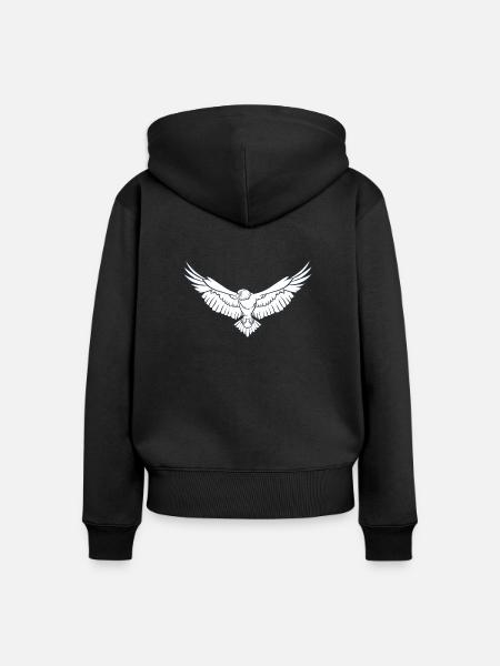 Adler - Frauen Premium Bio Zip Hoodie - Schwarz