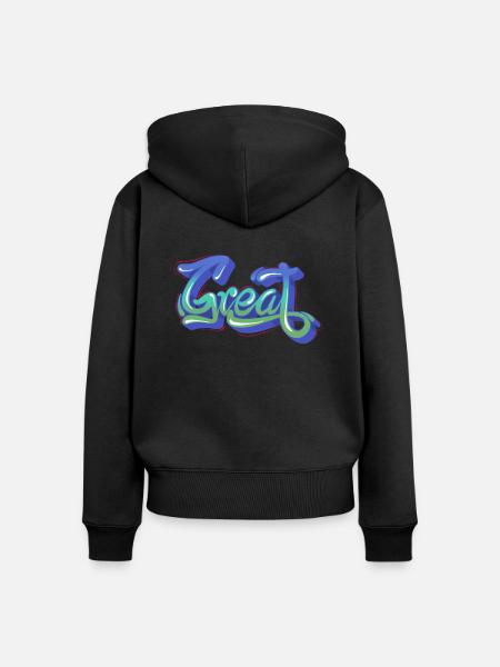 great - Frauen Premium Bio Zip Hoodie - Schwarz