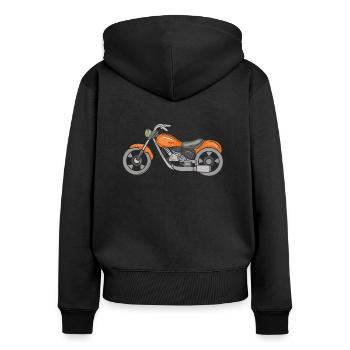 moto - Sweat à capuche zippé Premium bio Femme - noir - Dos - Julia (174cm)