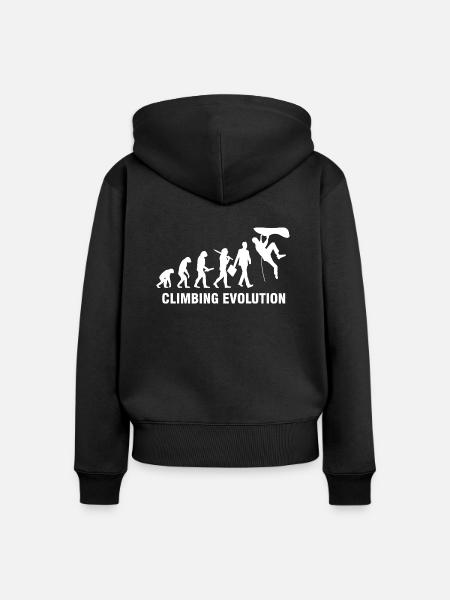 Climbing Evolution - Klettern und Bergsteigen - Frauen Premium Bio Zip Hoodie - Schwarz
