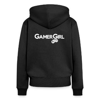 GAMER GIRL Player Gamepad Controller RPG Game - Women's Premium Organic Zip Hoodie - black - Back - Julia (174cm)