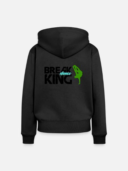 break dance king - Frauen Premium Bio Zip Hoodie - Schwarz