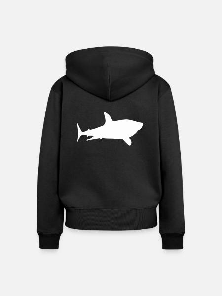 shark hai - Frauen Premium Bio Zip Hoodie - Schwarz