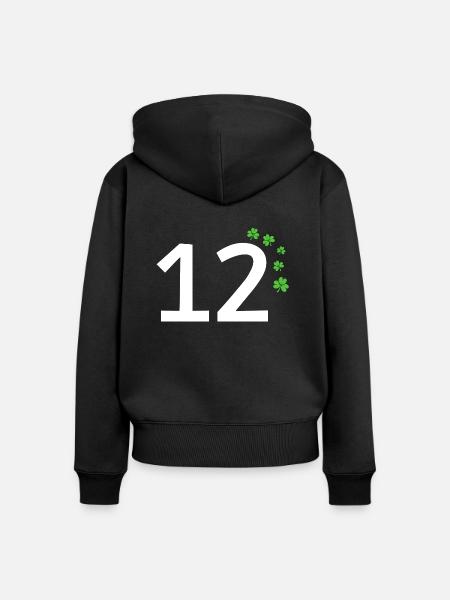 12 - Frauen Premium Bio Zip Hoodie - Schwarz