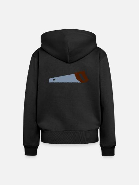 säge - Frauen Premium Bio Zip Hoodie - Schwarz