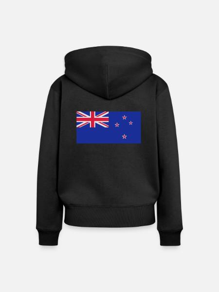 Neuseeland - Frauen Premium Bio Zip Hoodie - Schwarz