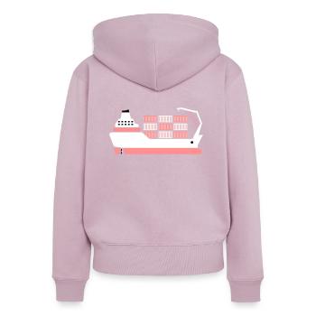 container ship pink - Women's Premium Organic Zip Hoodie - dusky pink - Back - Julia (174cm)