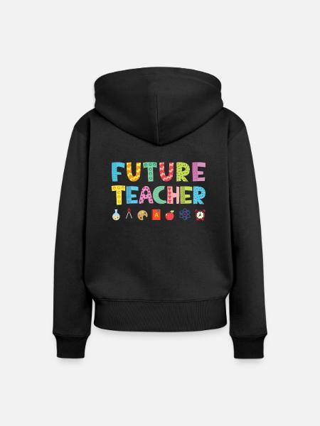Future Teacher - Frauen Premium Bio Zip Hoodie - Schwarz