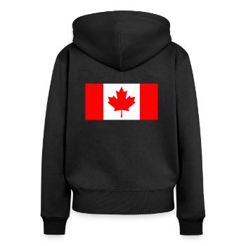 Kanada Flagge - Frauen Premium Bio Zip Hoodie - Schwarz - Hinten - Julia (174cm)