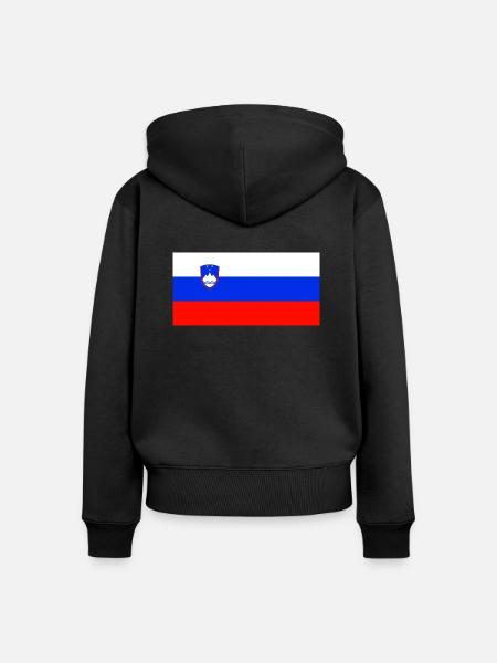Flagge Sloweniens - Frauen Premium Bio Zip Hoodie - Schwarz