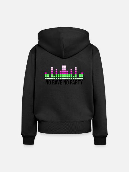 Kein Rave, keine Party - Frauen Premium Bio Zip Hoodie - Schwarz