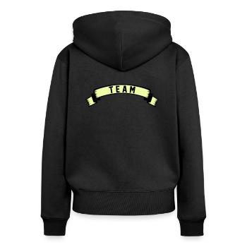 équipe - Sweat à capuche zippé Premium bio Femme - noir - Dos - Julia (174cm)