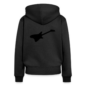 E Guitare 01 - Sweat à capuche zippé Premium bio Femme - noir - Dos - Julia (174cm)