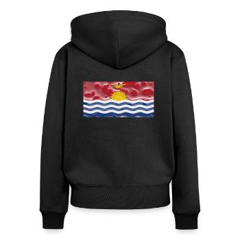 Kiribati Kiribati - Frauen Premium Bio Zip Hoodie - Schwarz - Hinten - Julia (174cm)