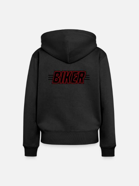 Biker Motorrad Spruch - Frauen Premium Bio Zip Hoodie - Schwarz