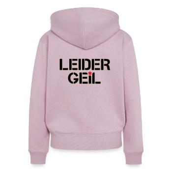 Leider Geil - Frauen Premium Bio Zip Hoodie - Altrosa - Hinten - Julia (174cm)