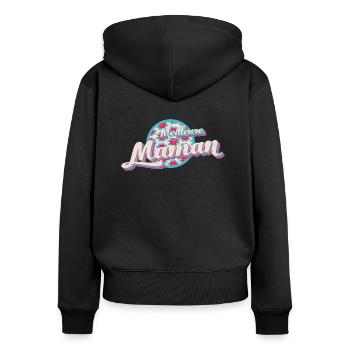 For the best mom - Women's Premium Organic Zip Hoodie - black - Back - Julia (174cm)