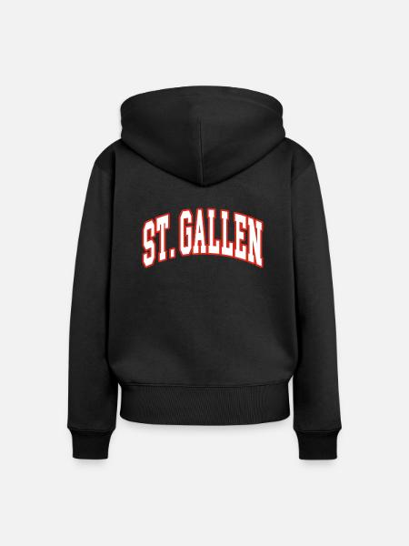 St Gallen - Frauen Premium Bio Zip Hoodie - Schwarz