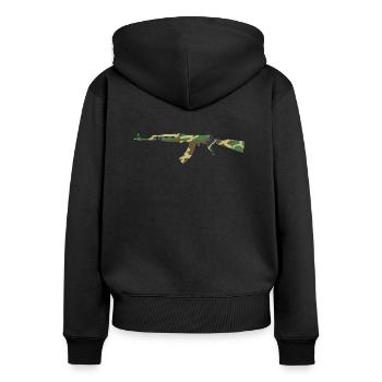 AK47 Camouflage - Women's Premium Organic Zip Hoodie - black - Back - Julia (174cm)