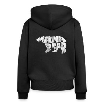 Mama Bear Mama Bear Gift Mother's Day Mother - Women's Premium Organic Zip Hoodie - black - Back - Julia (174cm)