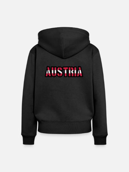 Austria Design - Frauen Premium Bio Zip Hoodie - Schwarz