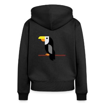 Toucan on branch - Women's Premium Organic Zip Hoodie - black - Back - Julia (174cm)