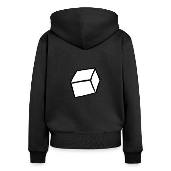 Zucker / Süße Kaffeedaten - Frauen Premium Bio Zip Hoodie - Schwarz - Hinten - Julia (174cm)