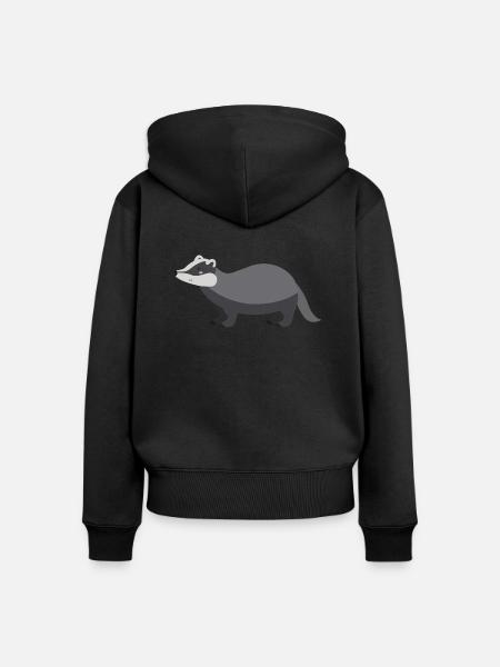 Dachs - Frauen Premium Bio Zip Hoodie - Schwarz