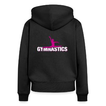 Gymnastique - Sweat à capuche zippé Premium bio Femme - noir - Dos - Julia (174cm)