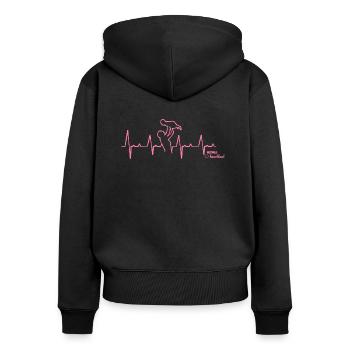 Mama Heartbeat - Women's Premium Organic Zip Hoodie - black - Back - Julia (174cm)