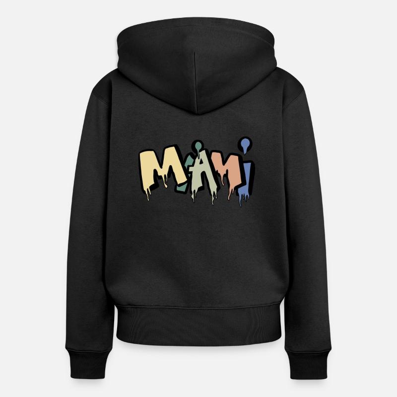 Miami - Sweat à capuche zippé Premium bio Femme - noir