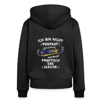 Bosnien Ich bin ein Bosnier - Frauen Premium Bio Zip Hoodie - Schwarz - Hinten - Julia (174cm)